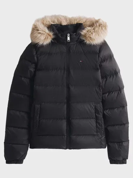 Джинсова куртка Tommy Jeans з капюшоном чорна