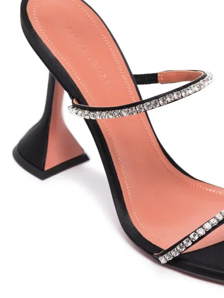 Sandale Amina Muaddi de cristal negru
