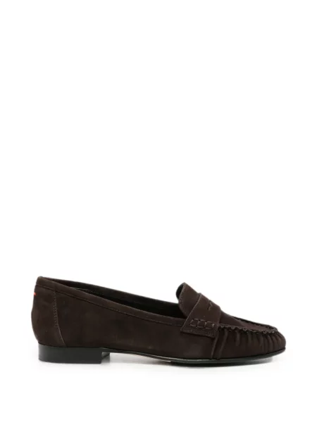Pantofi loafer Aeyde din piele de căprioară maro
