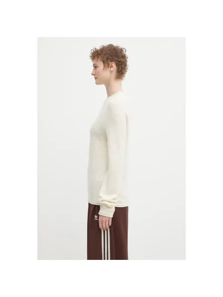 Dzianinowy sweter Lacoste beżowy