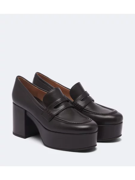 Pantofi loafer Gianvito Rossi din piele cu platformă maro