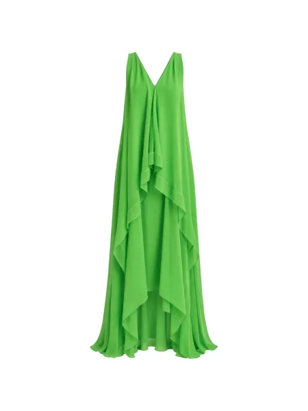 Rochie maxi Irina Schrotter asimetrică verde