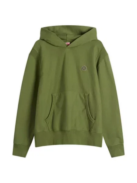 Bluza z kapturem Kenzo w kwiatki z kapturem zielona