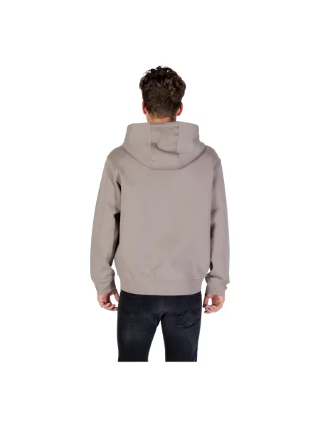 Bluza z kapturem Armani Exchange z kapturem beżowa
