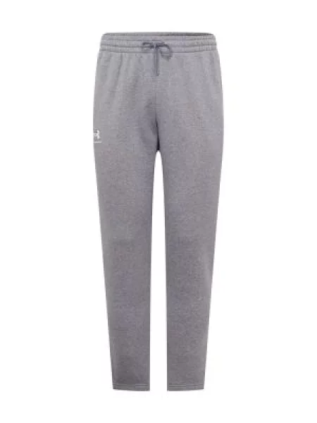 UNDER ARMOUR Sportovní kalhoty Essential šedý melír bílá