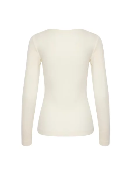 Sweter Inwear wełniany z długim rękawem biały