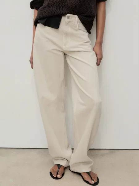 Прямі джинси MANGO молочний