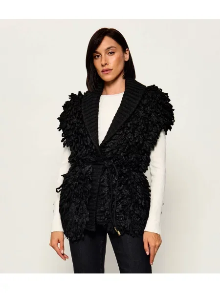 Liu Jo Cardigan | shearling | Relaxed fit cu adaos de lână negru