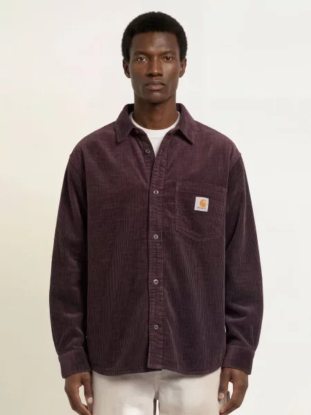 Carhartt Wip Svrchní Košile Z Kordu tmavě červená