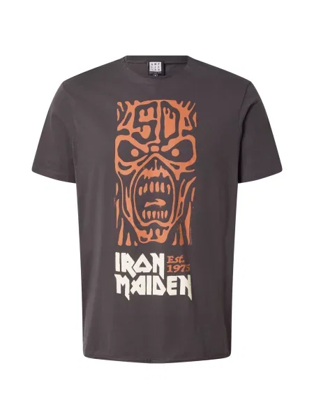 AMPLIFIED Tricou IRON MAIDEN gri metalic / portocaliu mandarină alb