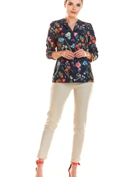 Bluzka Infinite You w kwiatki szara