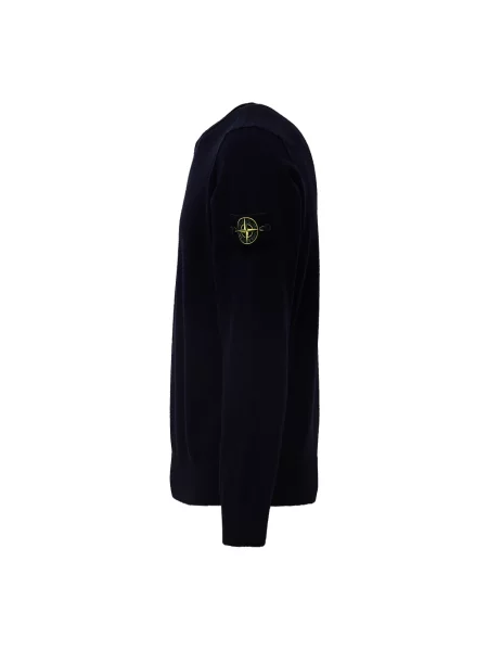 Sweter Stone Island wełniany z kamieniami niebieski