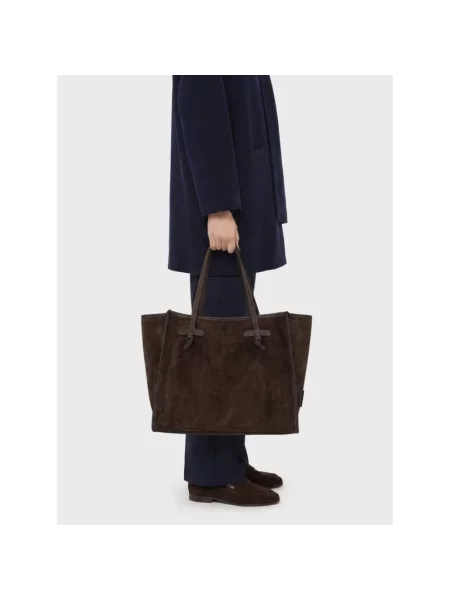 Shopperka Gianni Chiarini zamszowa brązowa