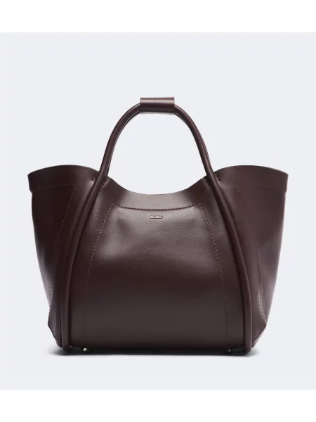 Geantă shopper Max Mara din piele maro