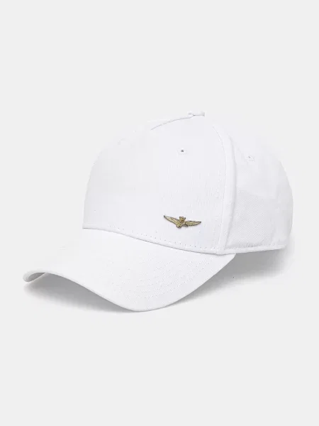 Шапка с козирка Aeronautica Militare с изчистен дизайн бяло