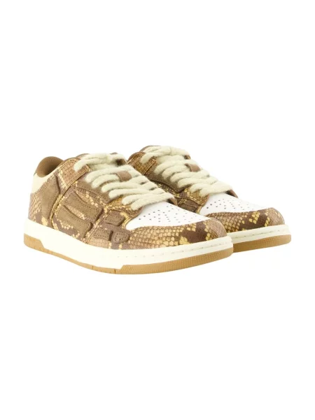 Sneakersy Amiri skórzane z nadrukiem brązowe
