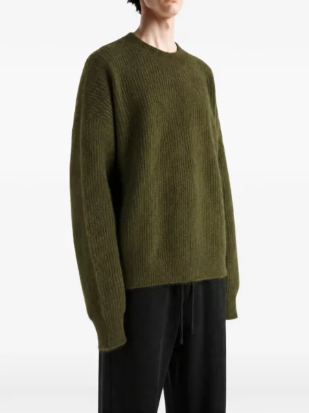 Pulover Uma Wang cu decolteu rotund verde