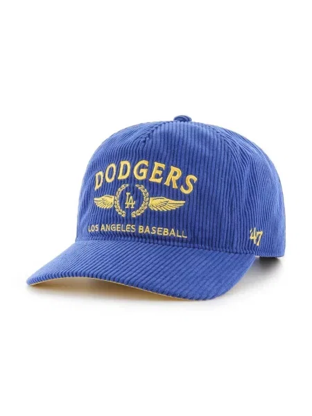 Джинсова шапка с козирка 47 brand MLB Los Angeles Dodgers с апликация синьо