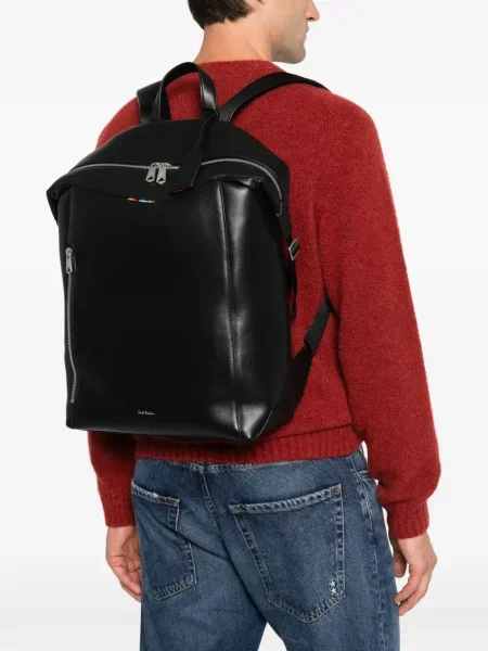 Rucsac Paul Smith din piele cu dungi negru