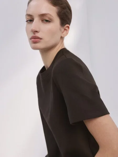 Футболка MANGO темно-коричневий коричнева