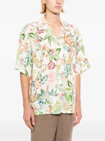Cămașă 120% Lino cu model floral cu imagine