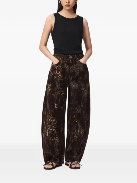 Blugi cu picior larg Allsaints cu imagine cu model leopard maro