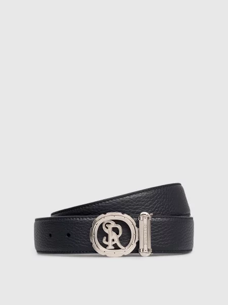 Кожаный ремень Stefano Ricci с ремешками синий