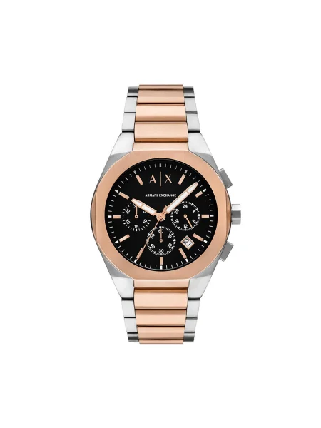 ARMANI EXCHANGE Ceas analogic auriu roz / negru / argintiu alb