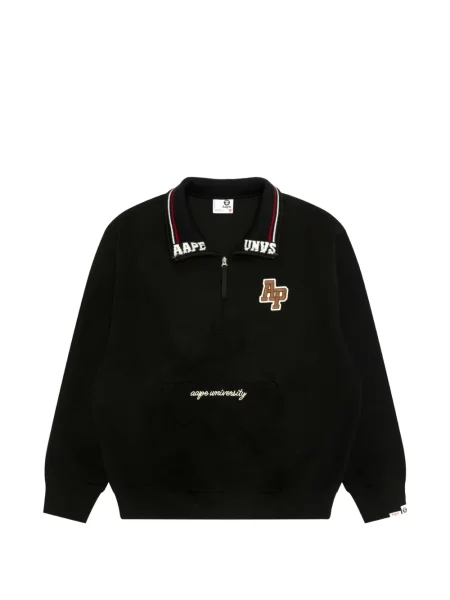 Hanorac cu fermoar Aape By A Bathing Ape cu broderie negru
