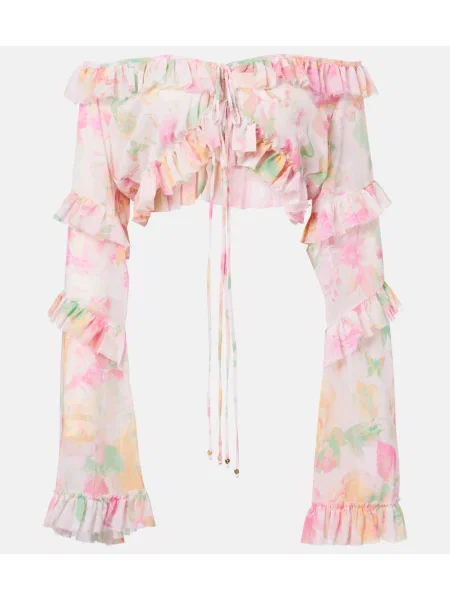 Top Bananhot cu model floral cu volane