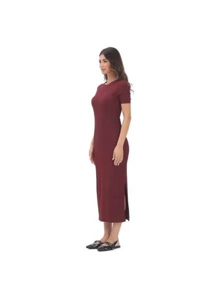 Calvin Klein Jeans sukienka bordowy maxi prosta czerwona
