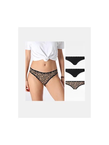 Chiloți tanga Guess cu imagine negru