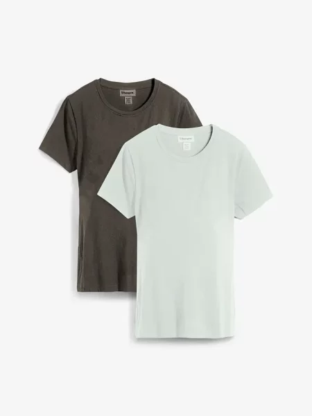T-shirt ciążowy i do karmienia piersią 2 szt. organiczna szara