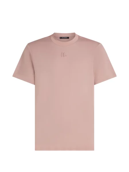 Tricou Karl Lagerfeld cu broderie roz