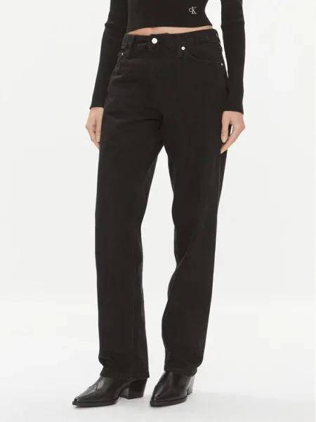 Calvin Klein Jeans Blugi Straight Fit negru