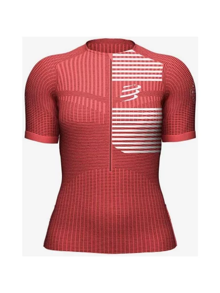 Koszulka Compressport Triathlon Postural z krótkim rękawem różowa XS czerwona