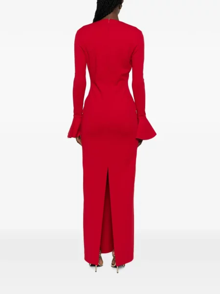 Rochie maxi Solace London cu decolteu în V roșu