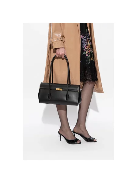 Lniana torebka Dolce And Gabbana czarna