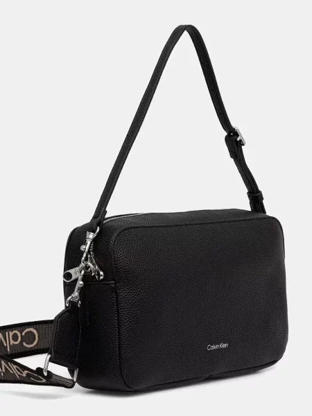 Geantă Calvin Klein Webbing 2X Strap Lg Camera Bag negru