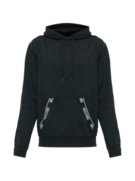 Hoodie Moschino με αυτόγραφο μαύρο