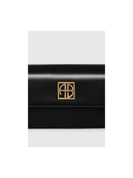 Anine Bing torebka skórzana Elly Crossbody Bag czarny