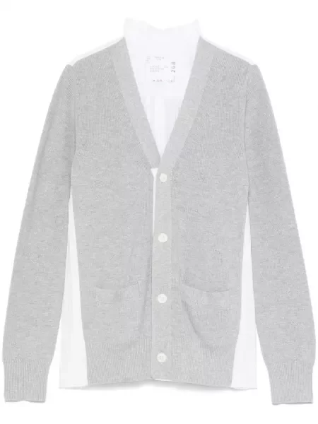 Cardigan Sacai plisat gri
