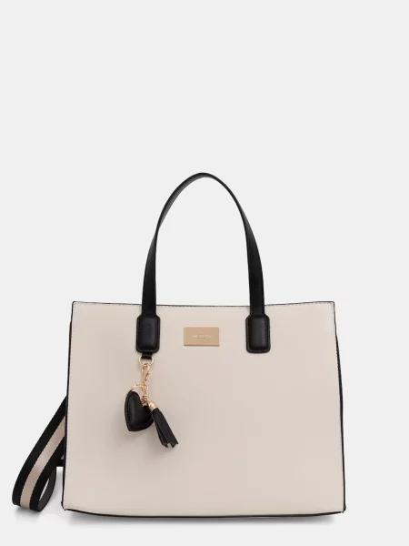 Morgan torebka shopper z imitacji skóry beżowa