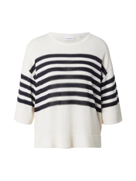 COMMA Pulover ecru negru