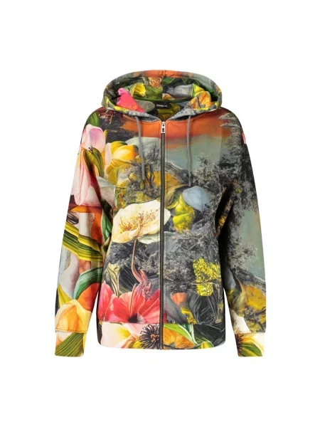 Bluza z kapturem Desigual z kapturem z nadrukiem