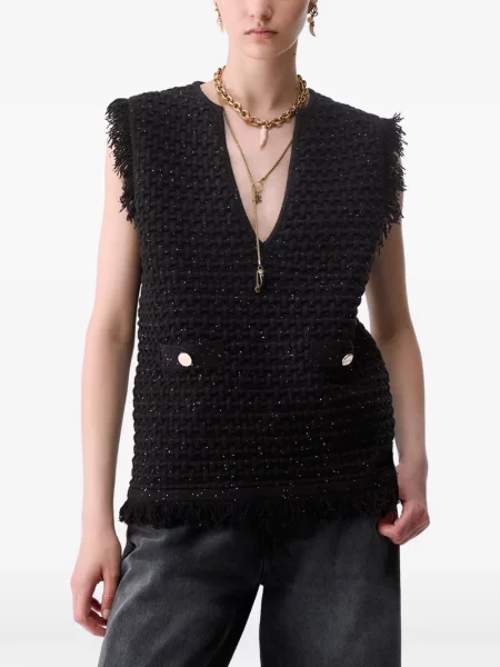 Vestă Liu Jo cu franjuri negru