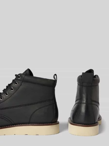 Buty ze skóry bydlęcej model ‘TORONTO’ Jack & Jones czarne