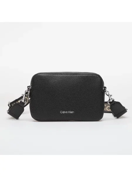 Calvin Klein Дамска чанта Webbing 2X Strap Camera Bag черен