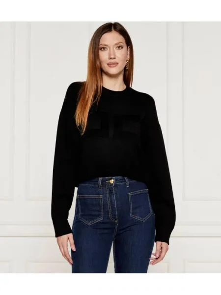 Elisabetta Franchi Pulover | Cropped Fit negru