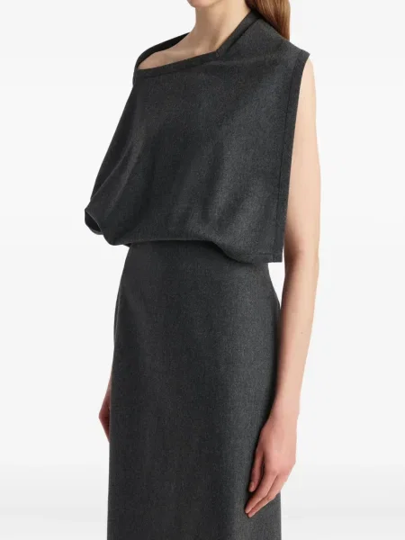 Rochie midi Khaite drapată gri